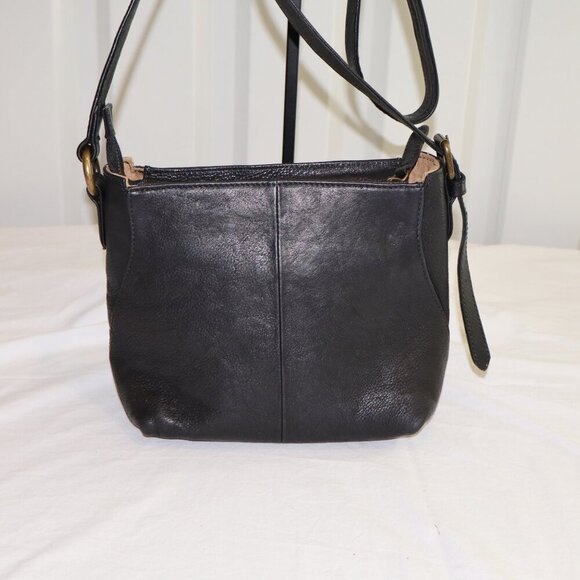 Frye Women's Ayla Leather Black Crossbody Bag Long Strap Outer Pocket EUC - Picture 3 of 14